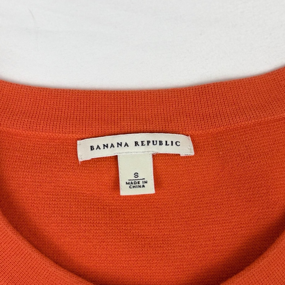 Banana Republic Orange Cardigan Sweater Gold Button Detail Size Small - Picture 4 of 14